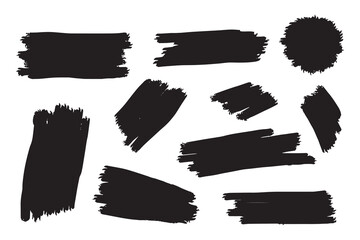 set of strokes and splashes