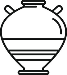 Wine amphora icon outline vector. Vase pot. Old craft