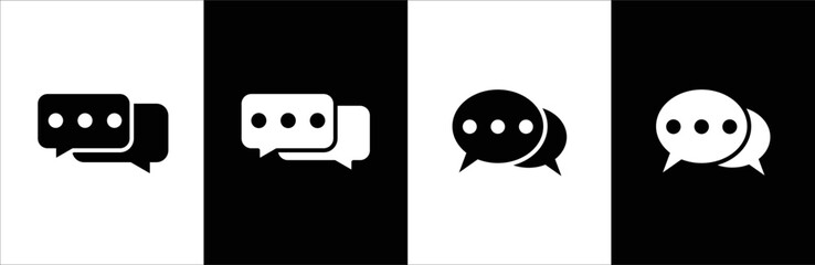 Chat icon. Chat message icon set. Chat speech bubble. Vector illustration