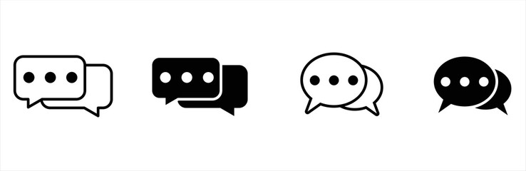 Chat icon. Chat message icon set. Chat speech bubble. Vector illustration