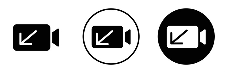 Video icon. Video camera icon. Incoming video calls icon. Vector illustration.