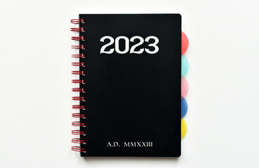 2003 A.D. MMXXIII. Notebook cover for the next year. Plans and goals for next year.