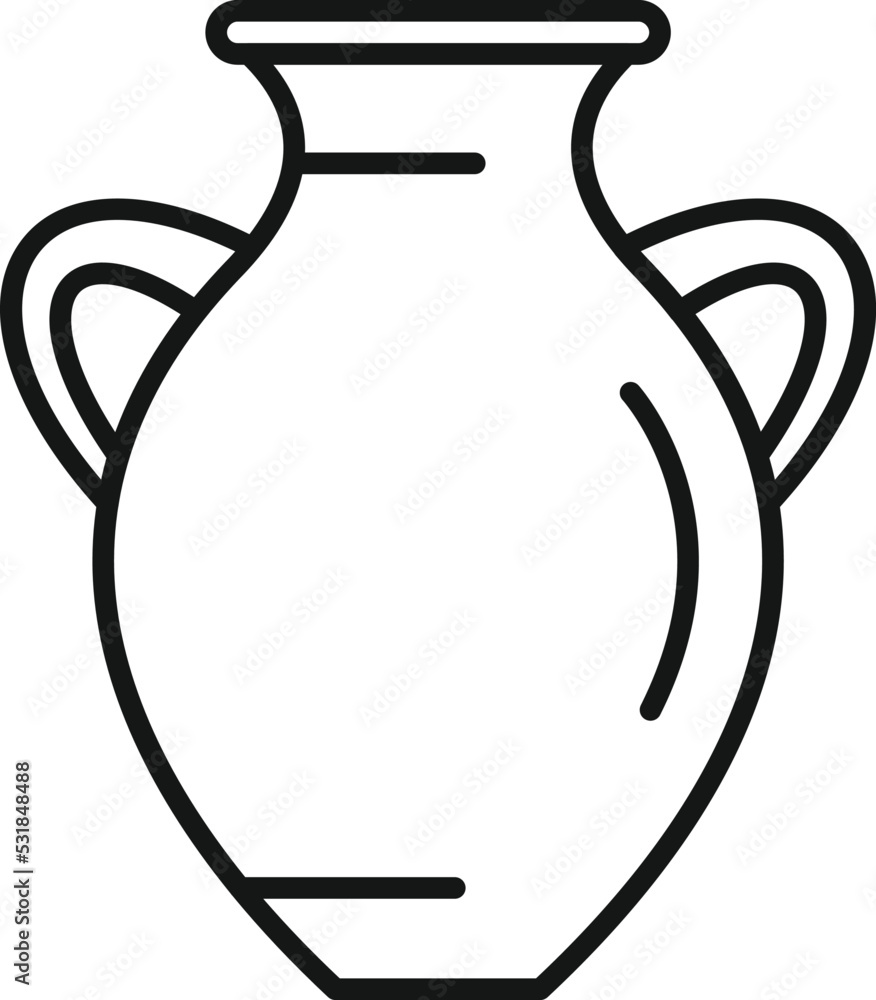 Wall mural medieval amphora icon outline vector. vase pot. old wine