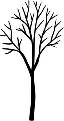 simplicity halloween dead tree freehand drawing silhouette flat design.	