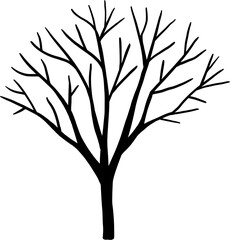 simplicity halloween dead tree freehand drawing silhouette flat design.	
