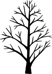 simplicity halloween dead tree freehand drawing silhouette flat design.	