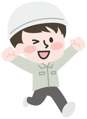 工事現場や工場で働く社員のイラスト