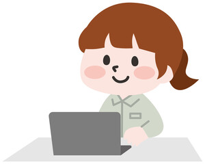 工事現場や工場で働く社員のイラスト