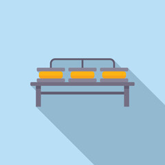 Fresh cheese line icon flat vector. Milk factory. Food cow