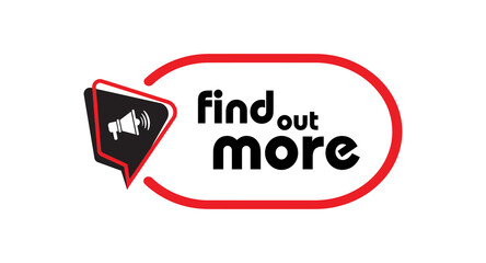 find out more sign on white background