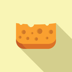 Cow cheese icon flat vector. Food production. Good product