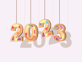 2023 vector illustration, colorful new year, eps10