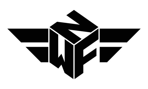 NWF three letter gaming logo in polygon cube shape logo design vector template. wordmark logo | emblem logo | monogram logo | initial letter logo | sports logo | minimalist logo | typography logo |