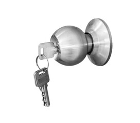 Door knob locks with keys isolate
