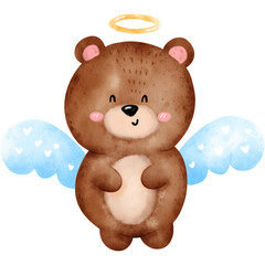 Fairy Bear Watercolor illustration