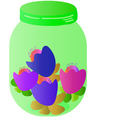 Mason jar filled with flowers