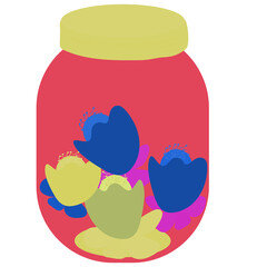 Mason jar filled with flowers