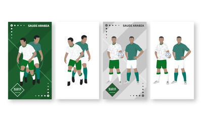 Fototapeta premium Saudi Arabia Football Team Kit, Home kit and Away Kit