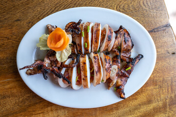 Popular Filipino Food - Inihaw na Pusit Grilled Squid
