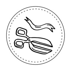 Scissors in hand drawn doodle style. Sketch. Isolated on a white background.