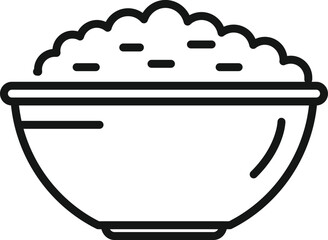 Milk cream bowl icon outline vector. Food production. Cow dairy