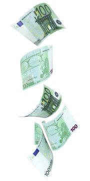 100 Euro-Scheine in vertikaler Anordnung