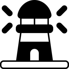 lighthouse solid line icon