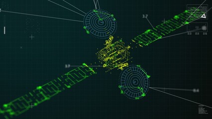 Satellite HUD Technology Scanning UI