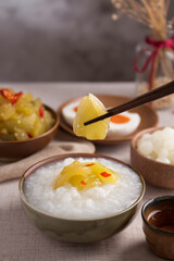chinese pickled mustard greens , spicy salad pickle cabbage with sesame oil