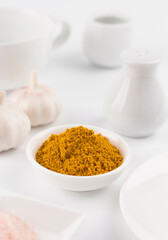 Heap of curry powder indian kitchen