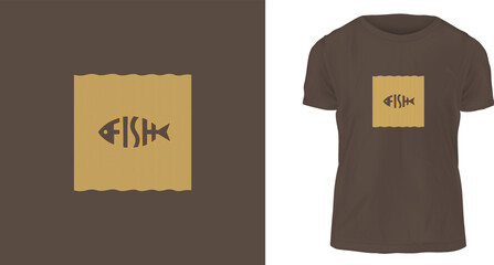 t shirt design template, fish