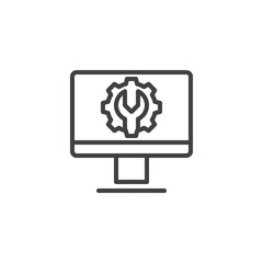 Online monitoring service line icon