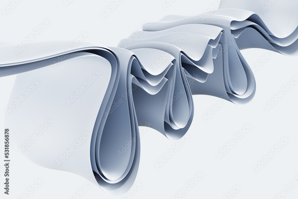 Poster creative light wave cloth or fabric on white background. luxury background for branding and product 