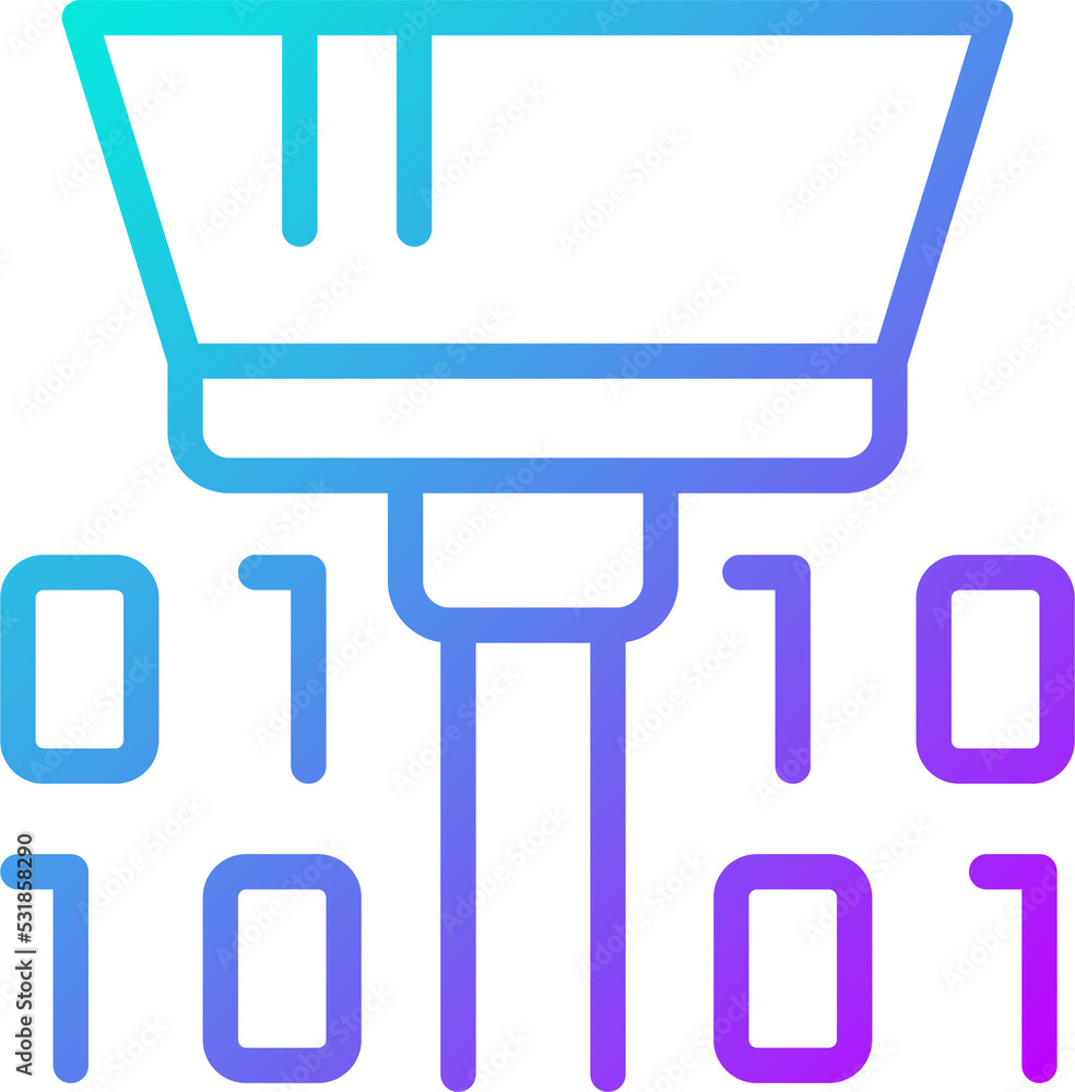 Aufkleber cleaning dataset tool gradient linear vector icon. safe data mining. checkup of database. analyzing 