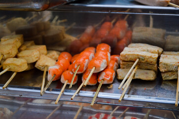 Pasar Lama Tangerang, Banten, Indonesia – August 21, 2022: Skewer or Lok - Lok with Selected Focus.