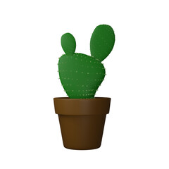 3d object cactus in a pot