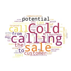 Cold calling word cloud collage, business concept background