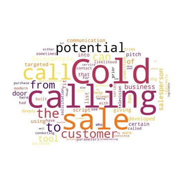 Cold calling word cloud collage, business concept background