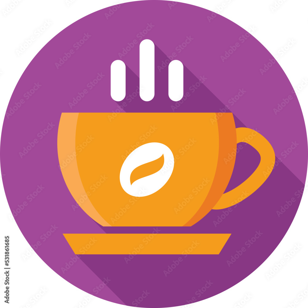 Sticker coffee cup vector icon