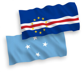 Flags of Federated States of Micronesia and Republic of Cabo Verde on a white background