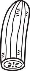 Hand Drawn cute Zucchini illustration