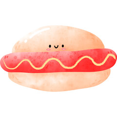 Watercolor hot dog