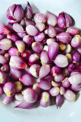 Pondok Cabe Ilir, Tangerang, Indonesia – August 12, 2022: Bawang Merah or The Shallot with selected focus.