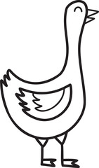 Hand Drawn cute duck illustration