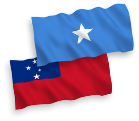Flags of Independent State of Samoa and Somalia on a white background