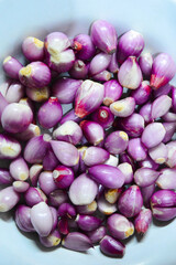Pondok Cabe Ilir, Tangerang, Indonesia – August 12, 2022: Bawang Merah or The Shallot with selected focus.