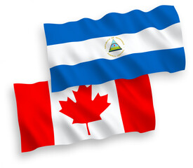 Flags of Canada and Nicaragua on a white background