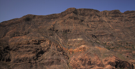 Gran Canaria, landscape around La Fortaleza  de Ansite cave complex in Tirajana valley