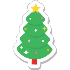 Christmas Tree Colored Vector Icon