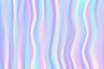 Fototapeta premium Holographic striped gradient background. Iridescent neon texture with abstract pattern. Rainbow unicorn wallpaper. Vector illustration.